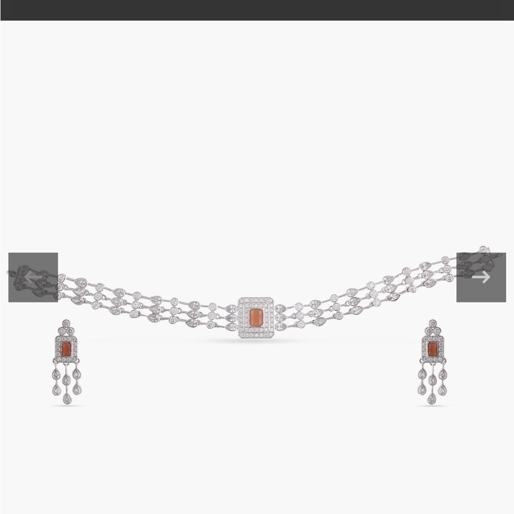 Tarinika CZ choker and earring set - south Asian jewelry